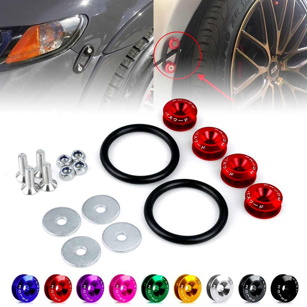 Kit Colorido De Anillos De Goma Con Sujetadores De Liberación Rápida Para Tapa Protectora De Barro De Maletero De Parachoques De Coche Naranja