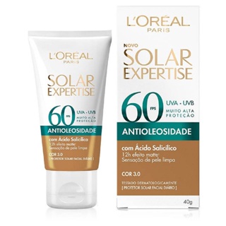 Expertise Protetor solar médio Loreal verdinho 60FPS antioleosidade toque seco verde 40g original em Oferta na Shopee