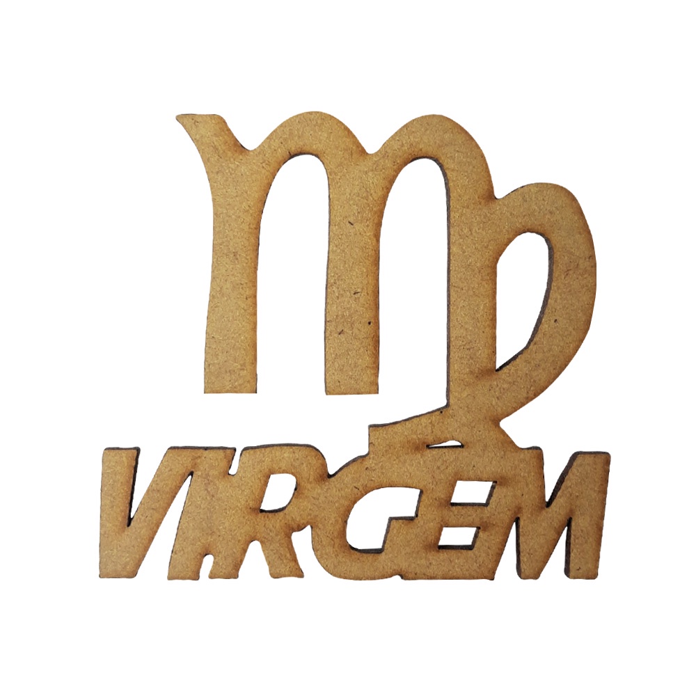 Aplique Signo Virgem 7x6,5 Mdf Madeira Cru