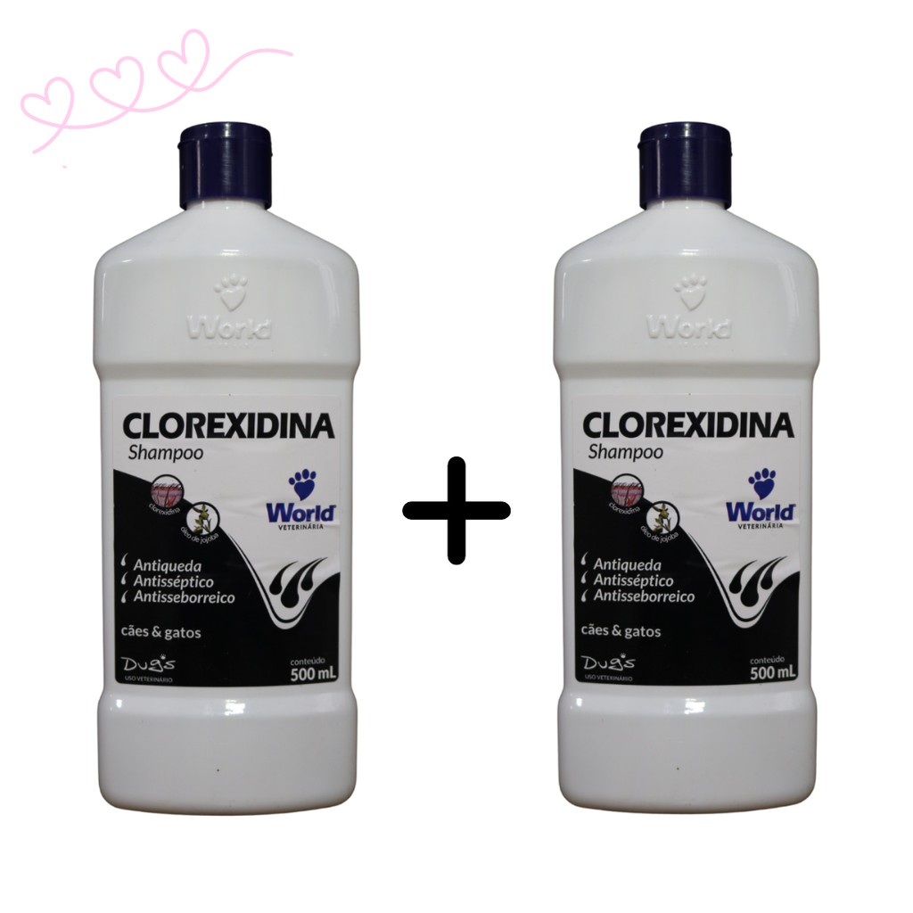 Shampoo Gato Cachorro Kit 2un Com Clorexidina Para Dermatite Alivio Coceira  Pele Sensível Antiqueda