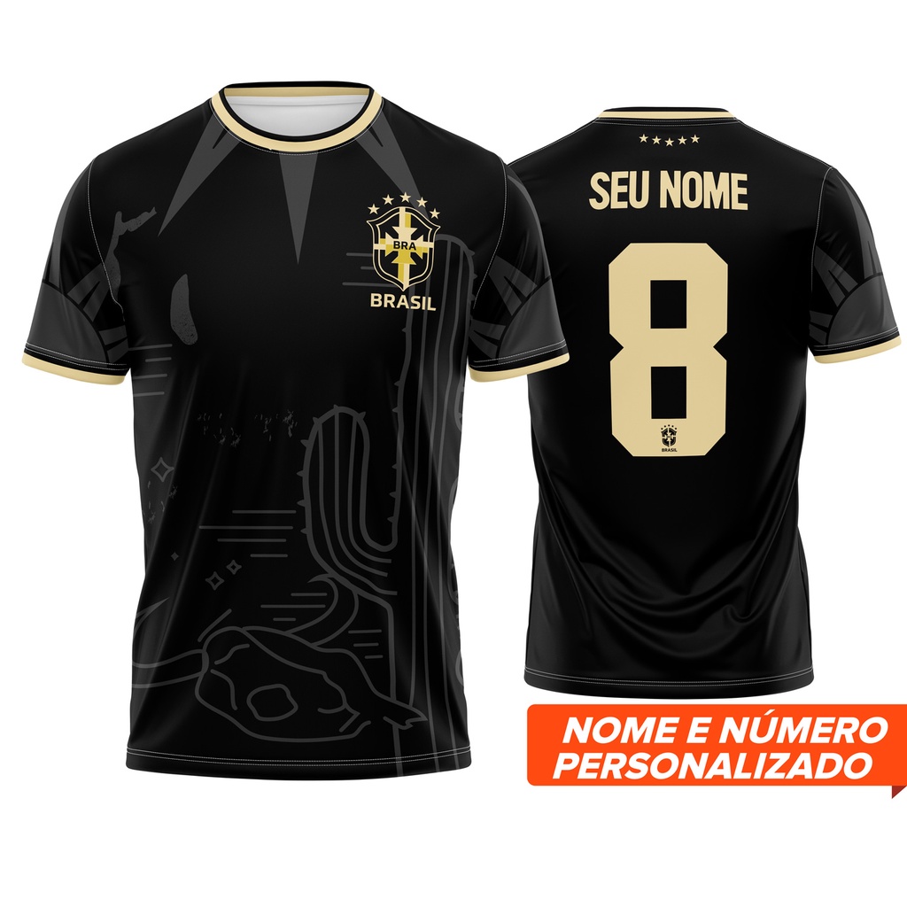 Camisa Da Equipe Nacional Brasileira 2022 Black Escolha O Nome E Número