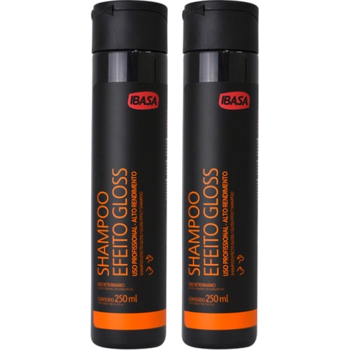 2 Shampoo Efeito Gloss Ibasa 250ml Cães/Gatos Envio Imediato