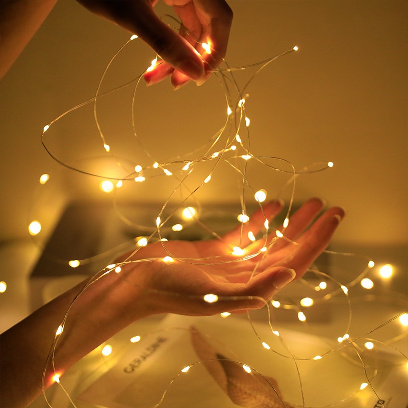 1m /3m LED Fio de Cobre Cordão de Fio de Cobre Botão de Bateria Caixa de Bateria Bolo de Luz Caixa de Presente Fio de Cobre Luz