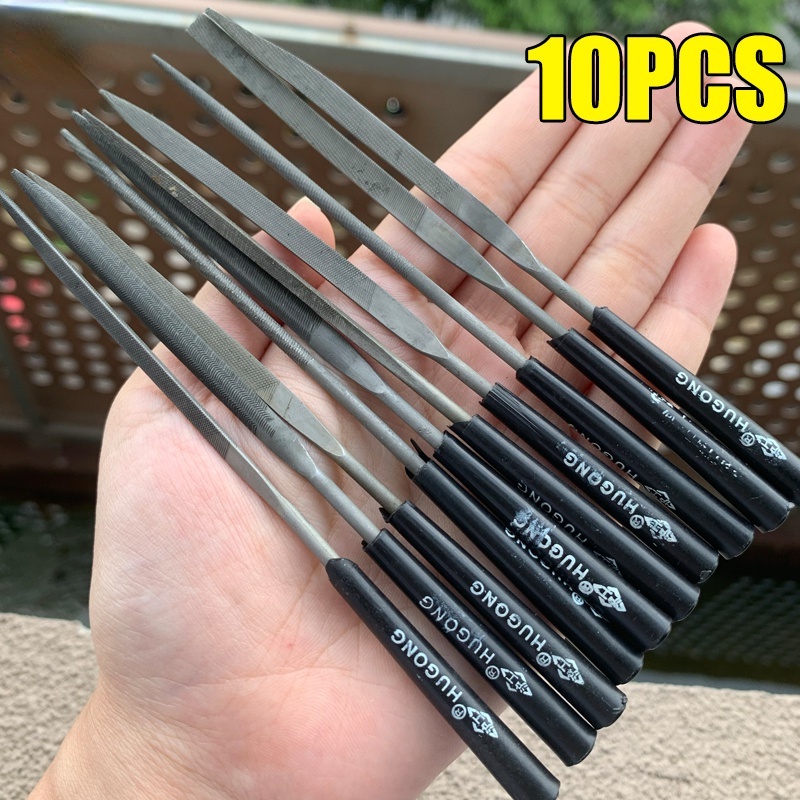 10 Pcs Arquivo De Aço De Metal Mini Conjunto De Agulha Polimento De Madeira Artesanato Jóias DIY Escultura Ferramentas Manuais