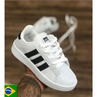 Tênis Adidas Menino e Menina Branco Sintético Escolar Confortável | Shopee Brasil