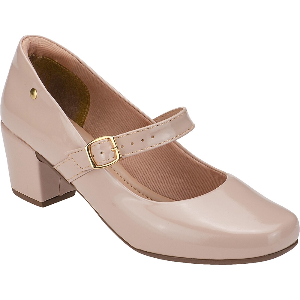 Sapato feminino Scarpin Boneca Lóris Salto Baixo Dança Confort Festa 6484 - Women Shoes