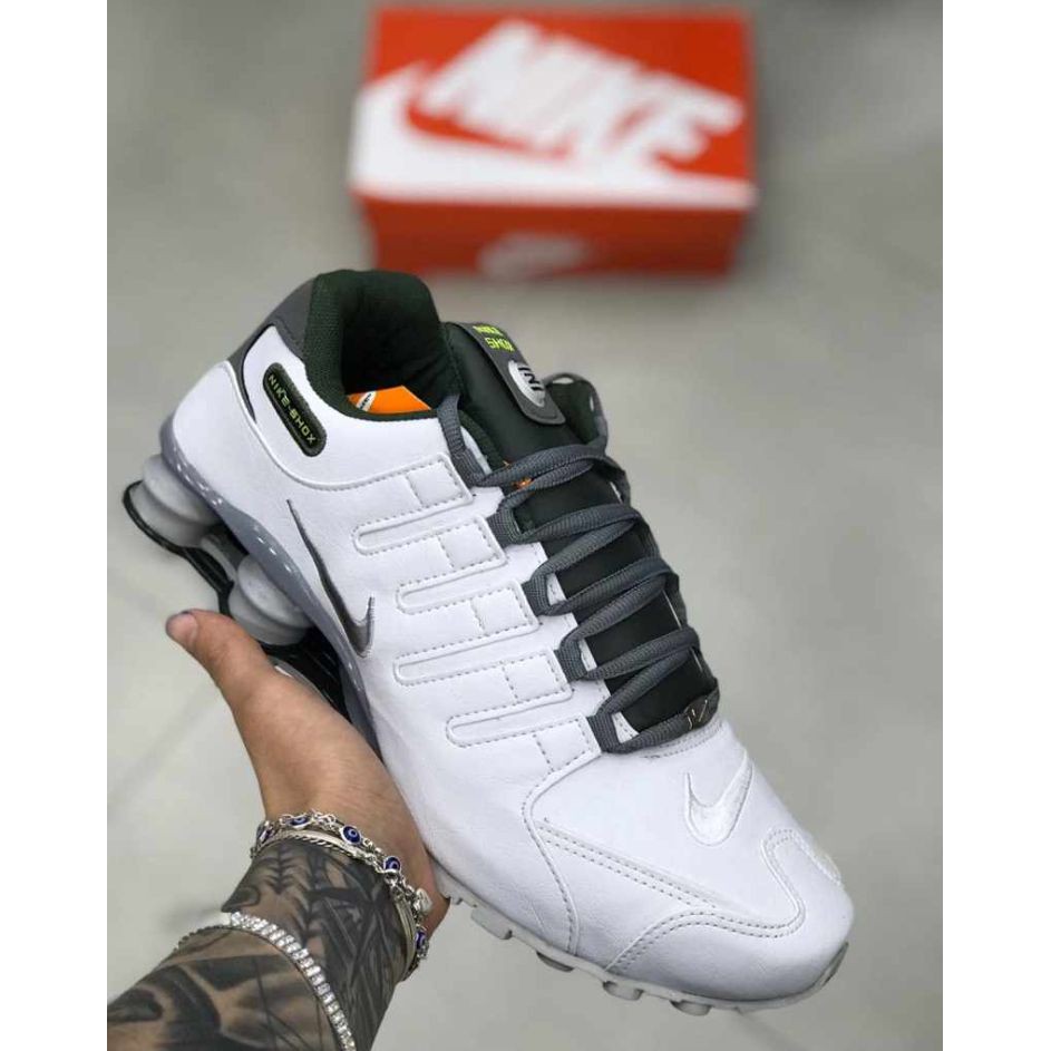 nike shox nz branco e verde