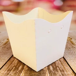 10~60 KIT CACHEPÔ DECORATIVO PAPEL FESTAS FLORES DECORAÇÃO COR BRANCO 2.1 (CHOCO)