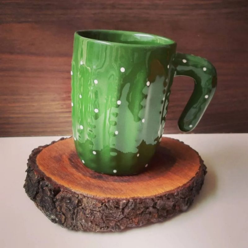 Caneca cacto de porcelana 300ml em Oferta na Shopee