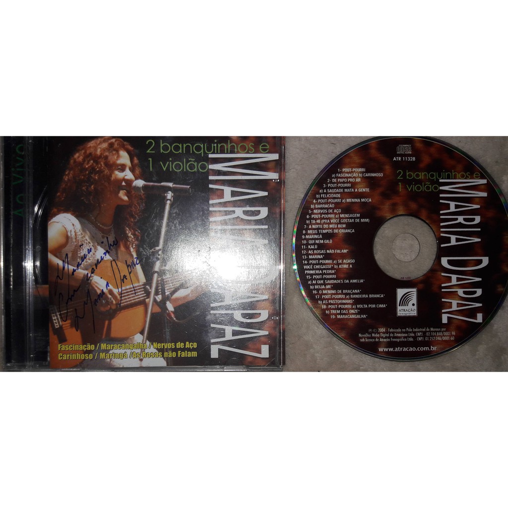 CD ORIGINAL MARIA DA PAZ – 2 BANQUINHOS E 1 VIOLÃO (AUTOGRAFADO)