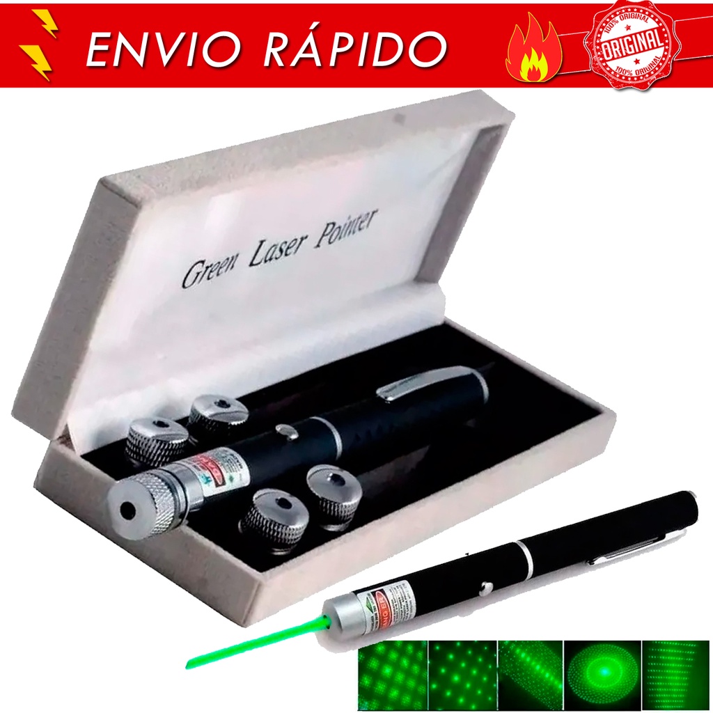 Caneta Laser Pointer Lanterna Verde Green 500mw Alcança 6km Preto