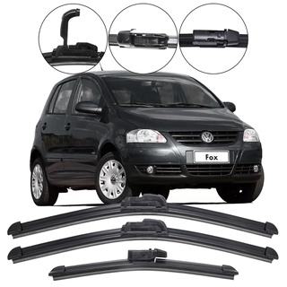Kit 3 Palhetas Limpador Parabrisa Dianteiro + Traseiro VW Fox 2003 2004 2005 2006 2007 2008 2009 em Oferta na Shopee