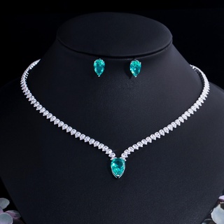 Cwww Zircônia Elegante Grande Luz Verde Gota D