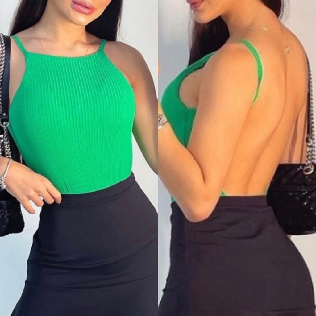 Body Costa Nua Canelado Com Bojo