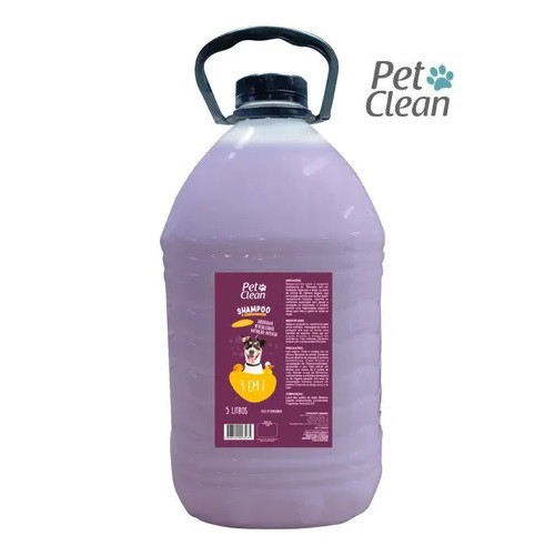 Shampoo Pet Clean 3 Em 1 Para Cães 5 Litros Profissional Banho e Tosa