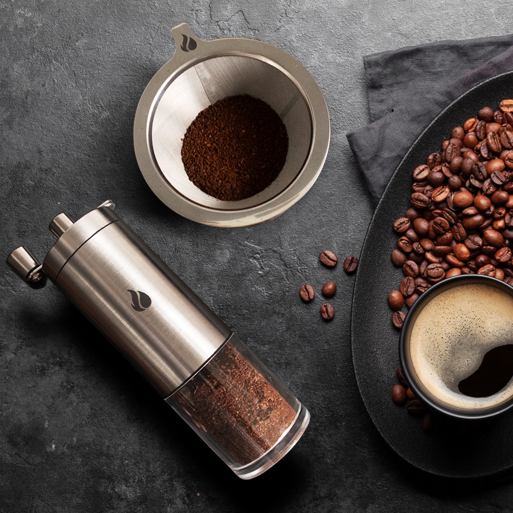 Moedor De Café Manual Hot and Cold Inox C/ Ajuste De Moagem Excelente