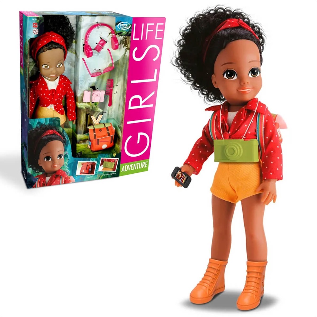 Brinquedo Boneca Girls Life Adventure 100% Vinil Com Acessórios Faz de Conta Brincadeira Menina Omg Kids - 4911 em Oferta na Shopee
