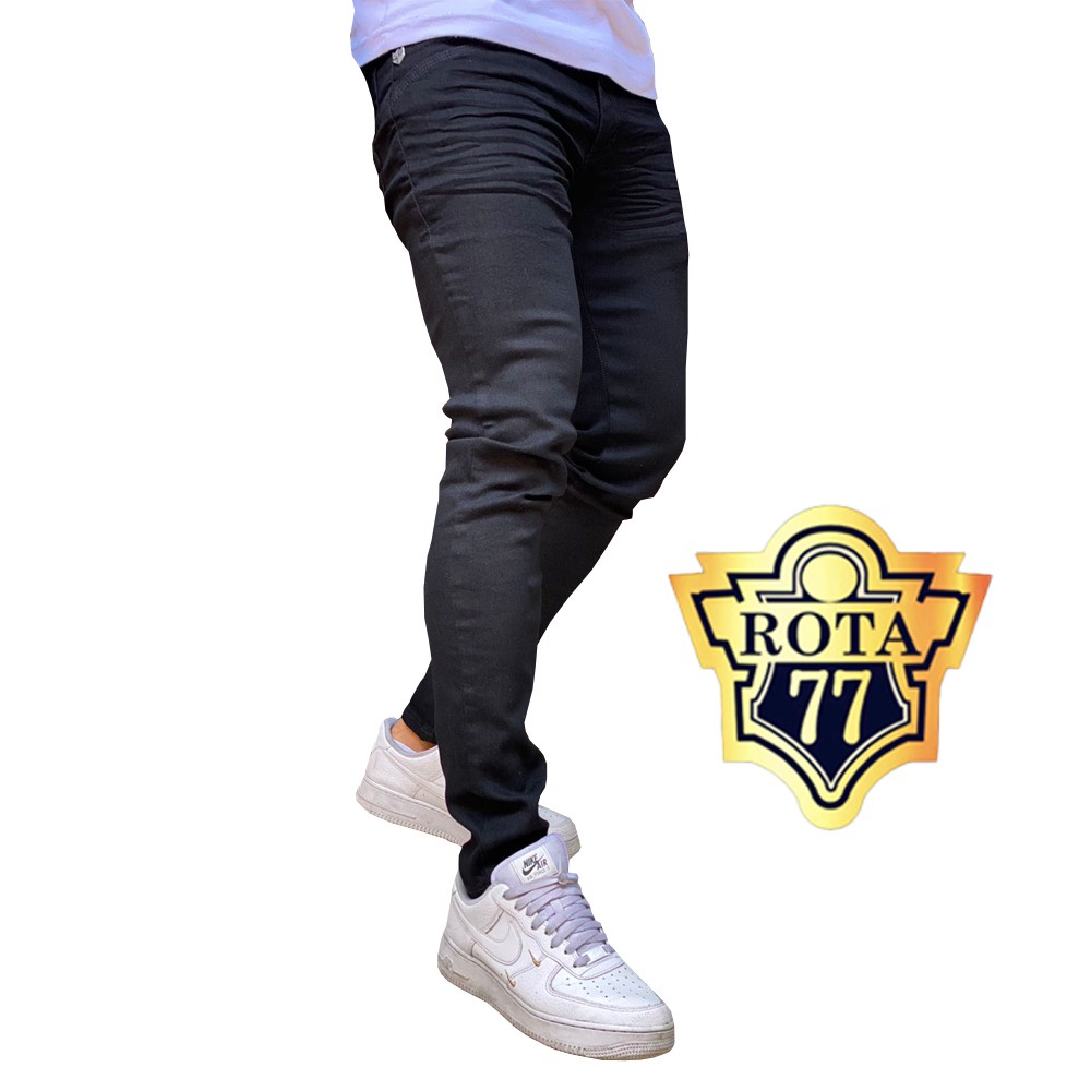 Calça Jeans Preta Masculina Com Estampa High Street Y2K Reta/Estilo Hip-hop  - Escorrega o Preço