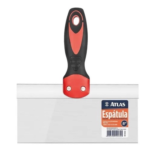 Espátula de Aço Inox 8 Pol. / 20cm para Gesso, Massa Corrida, Drywall, Steel Frame, Pintura Acabamento Construção