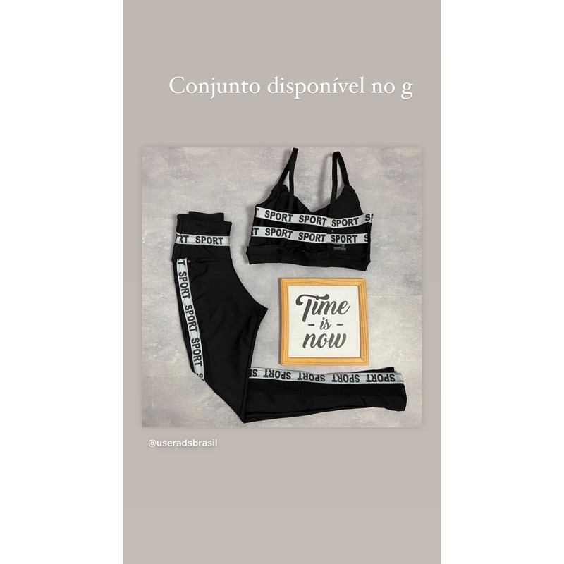 conjunto Sport conjunto academia roupa de academia legging em poliamida top com detalhes calça com tule.