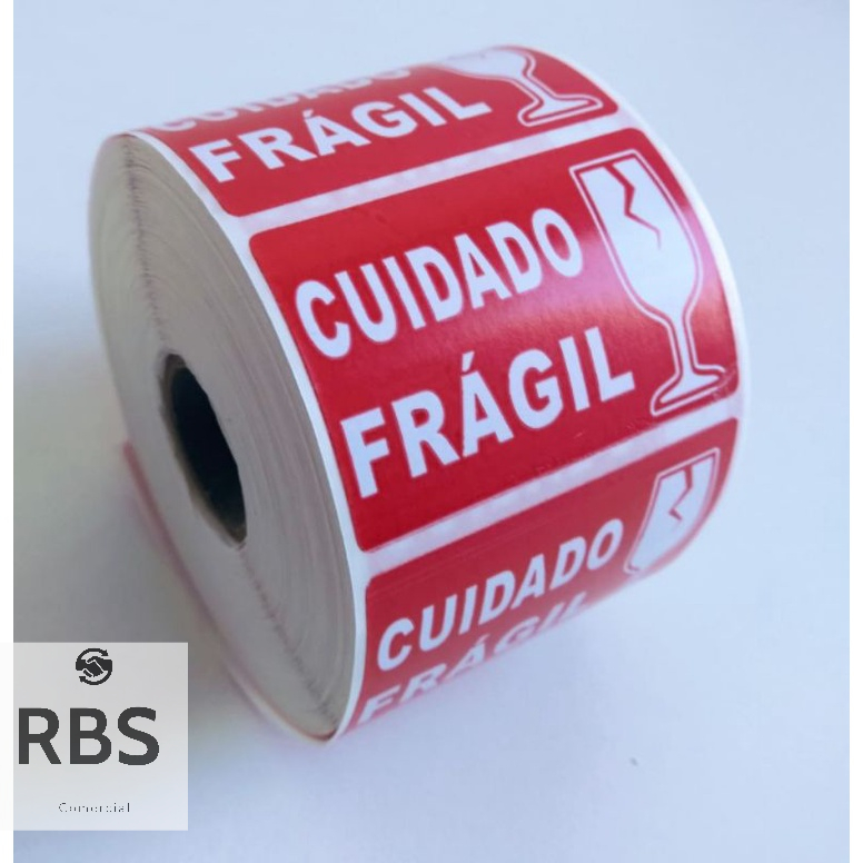 Etiqueta Adesiva Selo Cuidado Frágil 60x40 1000 Etiquetas em Oferta na Shopee