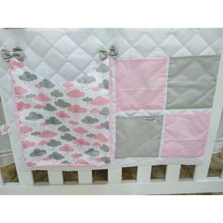 Porta Fraldas de Berço com laço para amarrar nuvem rosa menina em Oferta na Shopee