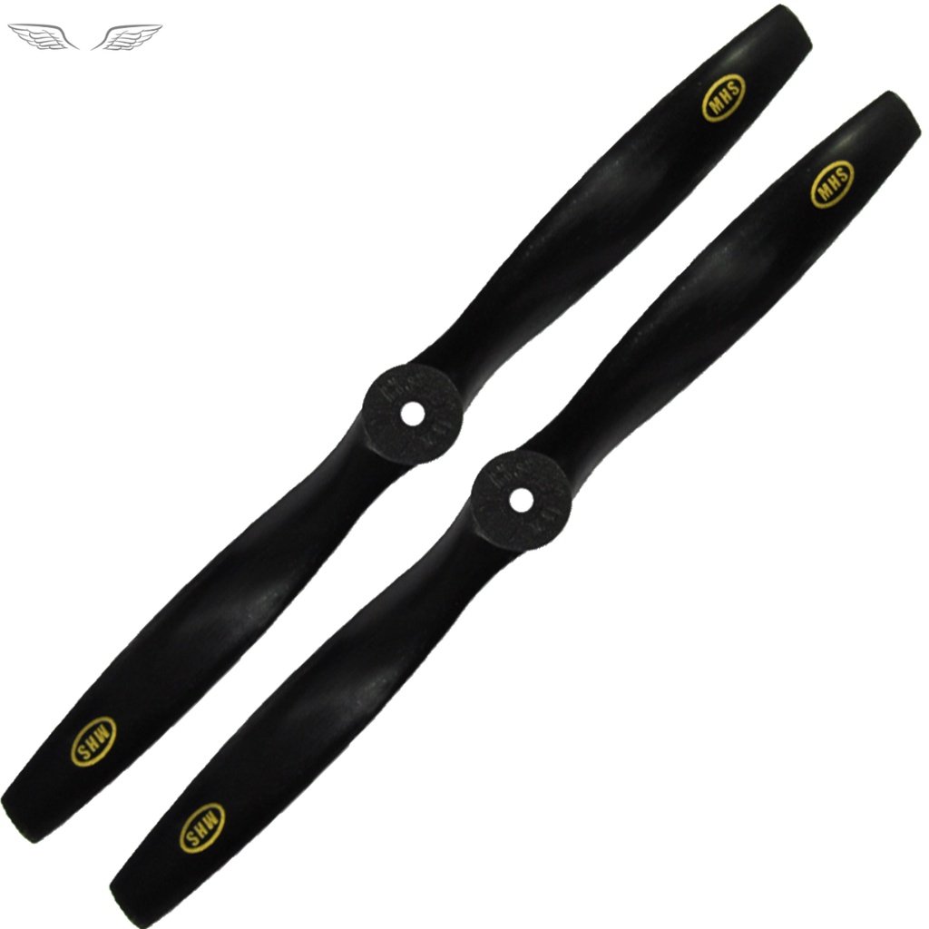 2 Hélice para Aeromodelo Mhs Fly 10/7 CCW Glow combustão 2 tempos Motores .40 .46 RC Nylon