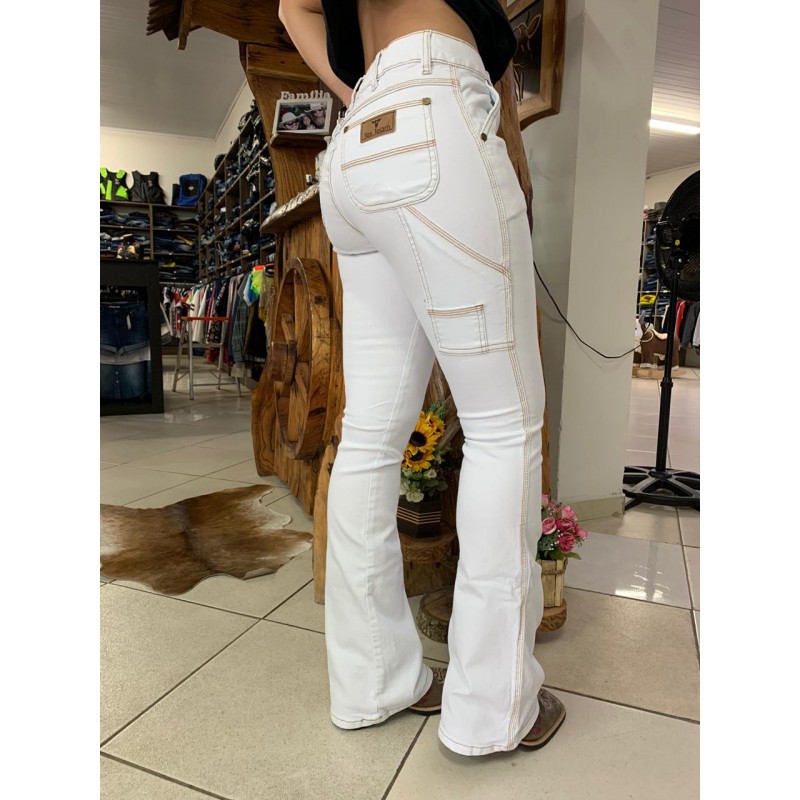 Calça Country Feminina Carpinteira Tex Team- Branca