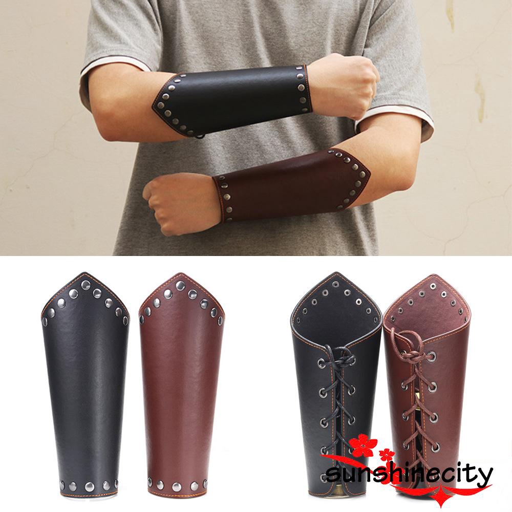 - Braçadeira De Couro Braço Medieval Armadura / Manguito Para Ciclismo