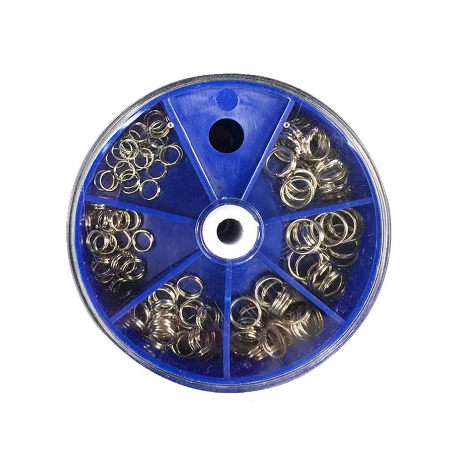 115 Pçs / Caixa 6 Grade Anel De Divisão De Aço Inoxidável Diâmetro 4mm A 10mm Heavy Duty Pesca Duplo Anéis Conector W5