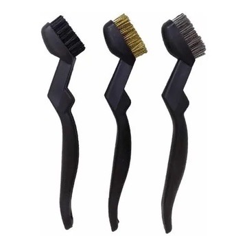 Kit 3 Escovas Aço Multiuso Limpar Grelha Churrasqueira Escovinha Limpeza Pesada Oficina peças acabamento