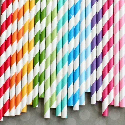 100 Canudinho de Papel Biodegradável Topo de bolo