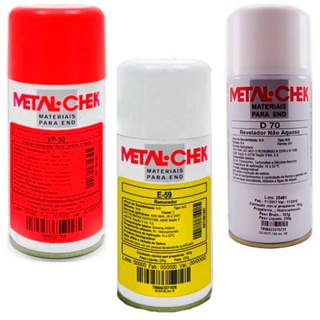 Kit para Trincas com Revelador D-70, Removedor E-59 e Penetrante VP-30 METAL-CHEK em Oferta na Shopee