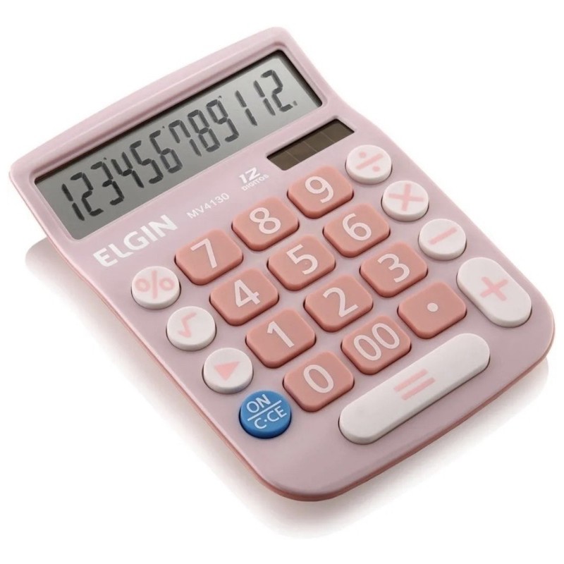 Calculadora De Mesa 12 Dígitos Mv-4130 Rosa - Elgin