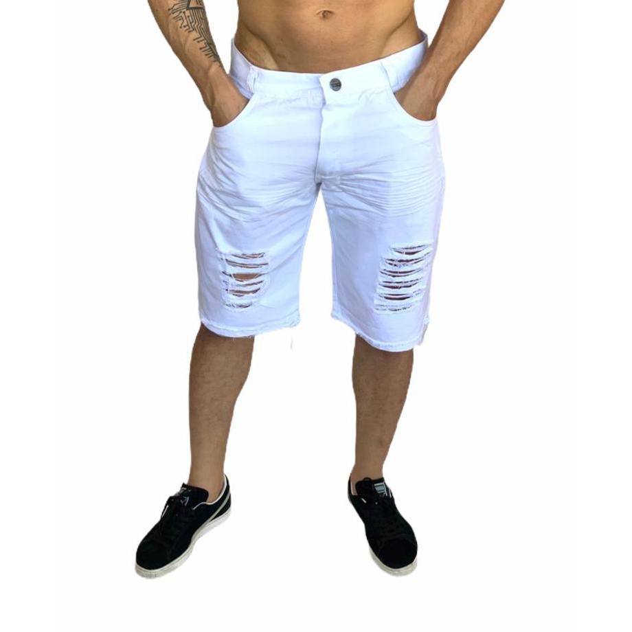 bermudas masculina rasgada