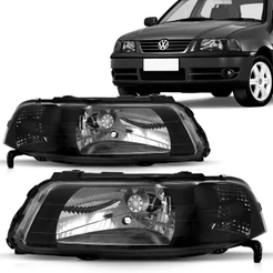 Farol Gol G3 1999 2000 2001 2002 2003 2004 2005 Foco Simples Com Defletor Máscara Negra