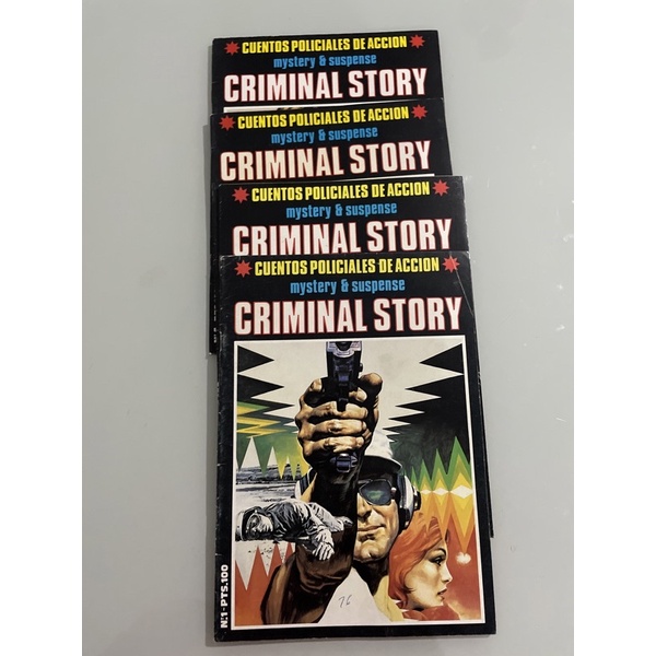Lote raro gibi em espanhol kit com n 1, 2, 3 e 4 Criminal story revista hq detetive