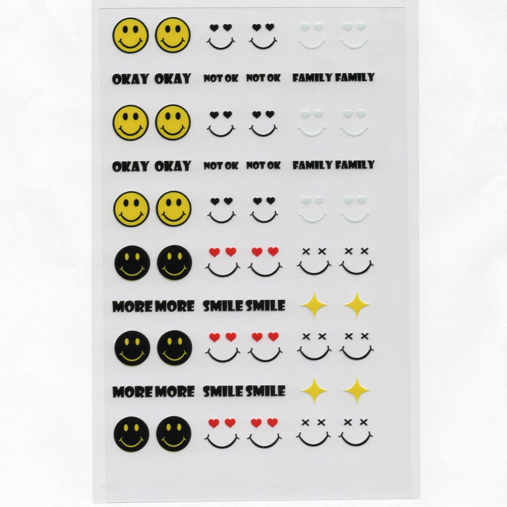 60 adesivos de unha 3D smiles emoticons smiley PRÉ PRONTO emoji - modelo 339-4 smile