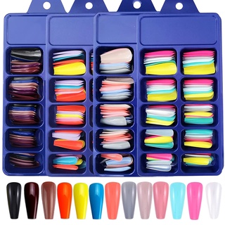 100 kit unhas postiças decoradas autocolantes lante conjunto de cor mista