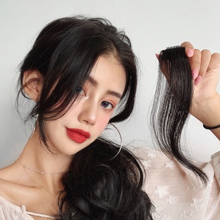 Peruca De Ar Feminina Com Dois Lados No Meio , Peça , Respirável E natural , Almofada De Cabelo De Extensão Franja Oblíqua Francesa Sem Costura