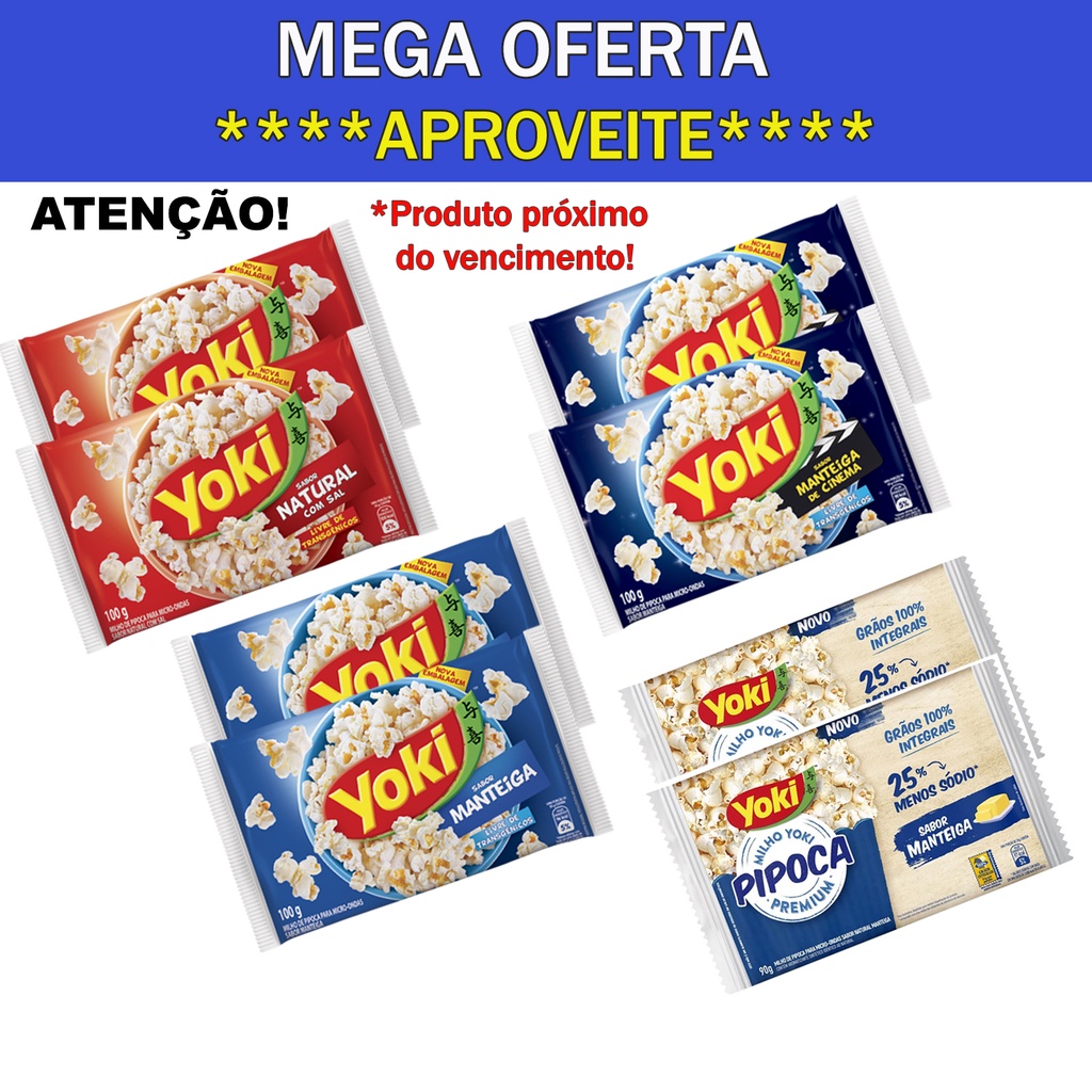 Kit Pipoca Yoki para Microondas Sabores - 2 Unidades - MEGA OFERTA ...