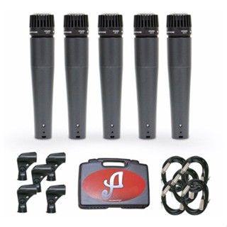 Kit com 5 microfones dinâmicos Arcano Renius-7 KIT com fio XLR-XLR em Oferta na Shopee