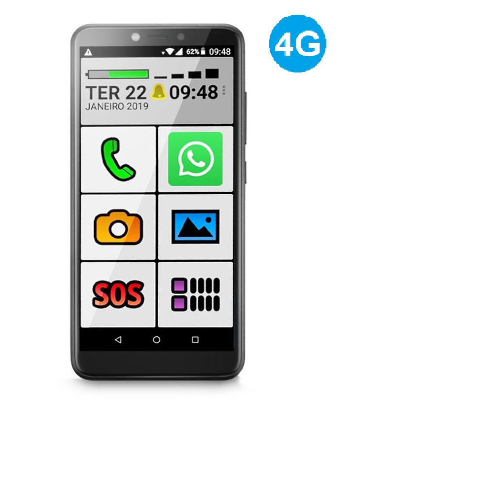 Novo Celular do Idoso 4G com Internet e WhatsApp letras e números grandes 32GB