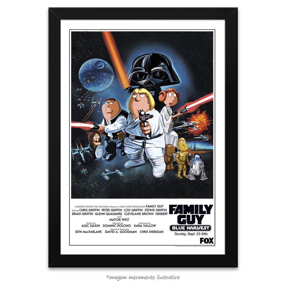 Quadro Poster Moldura Uma Família Da Pesada Star Wars Parodia A3