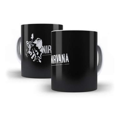 Caneca Branca de Cerâmica Nirvana Rock Kurt Cobain Cris Dave Mod 07