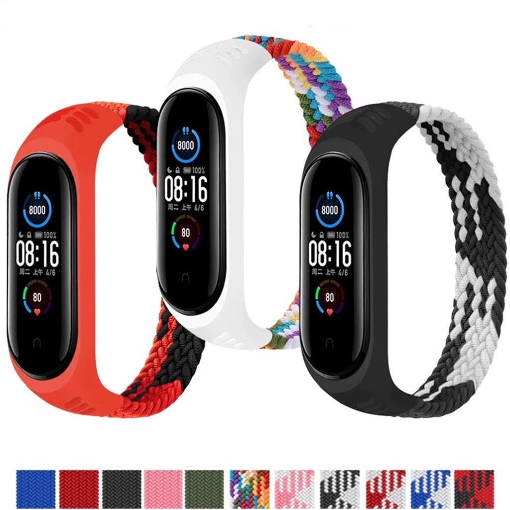 Pulseira para MiBand 3. 4, 5 e 6 Promoção Pulseira de Nylon elástica trançada