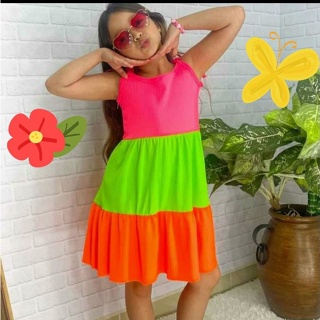 Vestido Infanto-Juvenil - 3 Marias - Neon em Oferta na Shopee