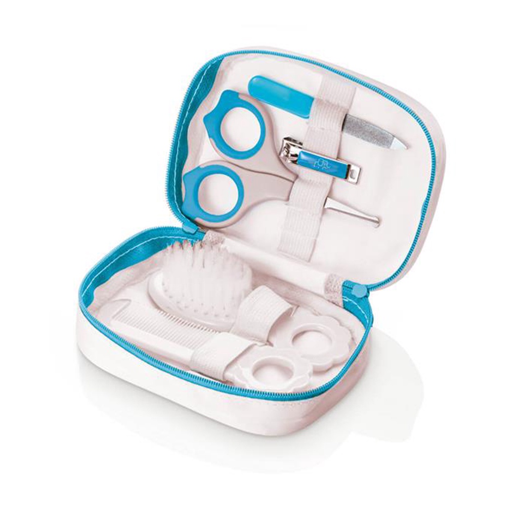 Kit Higiene Com Estojo Completo Azul Cuidados Bebê Multikids