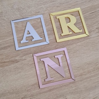 Letras 4cm  + Bordas Acrílico Espelhado - Times New Roman em Oferta na Shopee