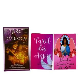 Kit Especial Tarot das Bruxas e dos Anjos Baralho Santa Sara em Oferta na Shopee